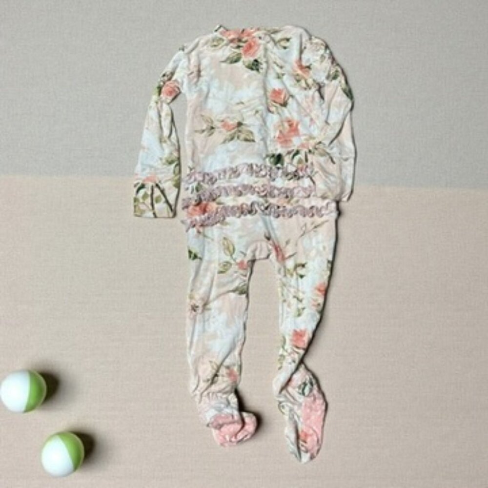 Posh Peanut Girls' Baby Vintage Pink Rose Onesie 6-9 Months